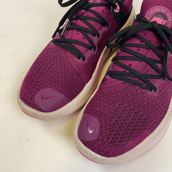 Nike Joyride Run Flyknit Raspberry Red/Black Womens Running Shoes A19 - Picture 4 of 11